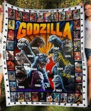 Godzilla All Versions Fleece  Sherpa Blanket   Ultimate Cozy Comfort