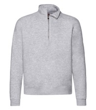 Fruit of the Loom Premium Quarter 1/4 Zip Neck Sweat Cadet Collar Sweatshirt TOP