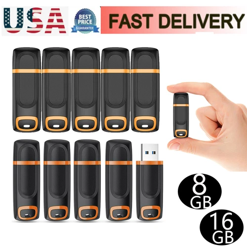 5/10/20 Pack USB 2.0 Flash Drive Memory Stick Thumb Drive Pen Drives 8GB 16GB