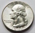 1948-D Washington Silver Quarter Gem BU 25C coin