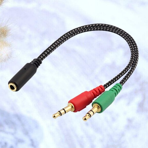 Female to 2 Male Headset Splitter Cable Computer Headphones Microphone Adapter - 第 9/11 張圖片