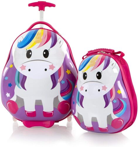 Travel Tot Unicorn Carry On Luggage With Wheels Hardside Luggage Set School 2Pc - Afbeelding 1 van 3