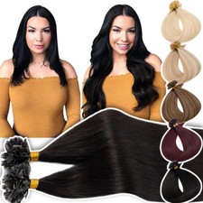 Pre-Bonded Nail U Tip 100 Real Remy Human Hair Extensions 1g/s Thick 300Strands