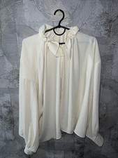 Maison Margiela 6 MM6 Off-White Elasticated Collar Blouse Shirt button up 42