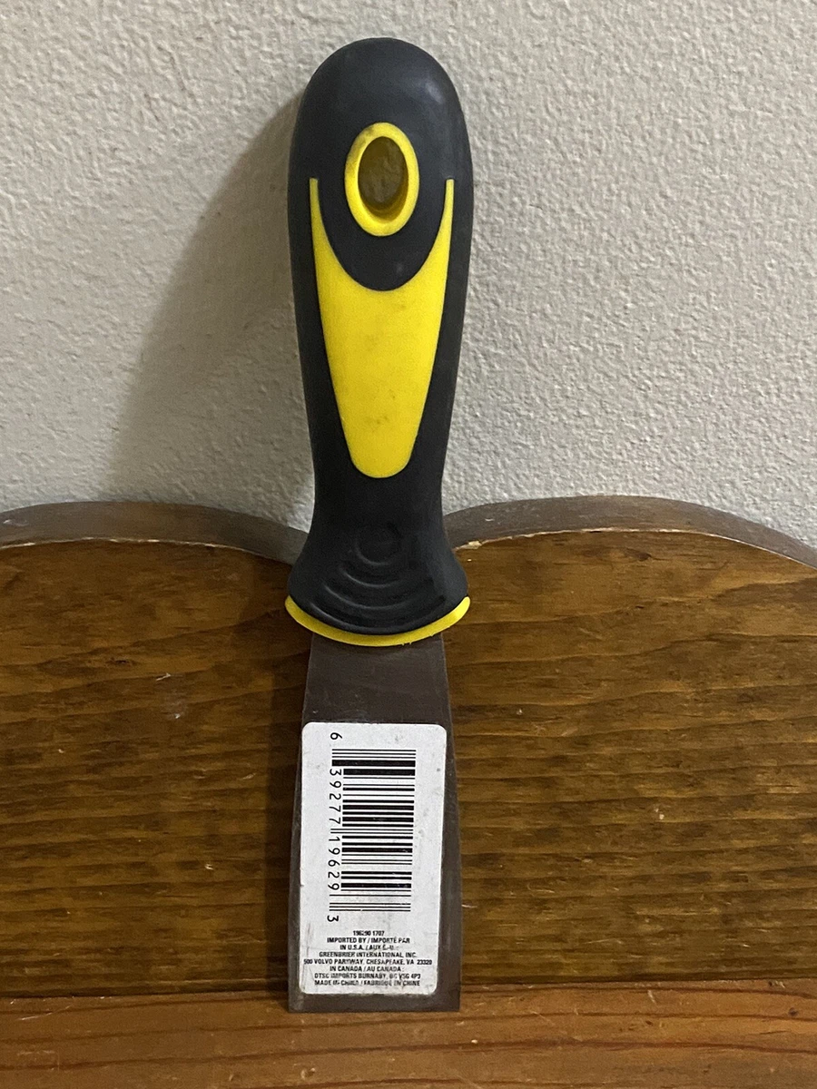 Paint Scraper - 1.5 Wide Blade - Black & Yellow Handle w/ Metal Scraper