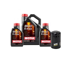 7L Motul 8100 X-MAX 0W40 WIX Filter Motor Oil Change Kit API SN For VW