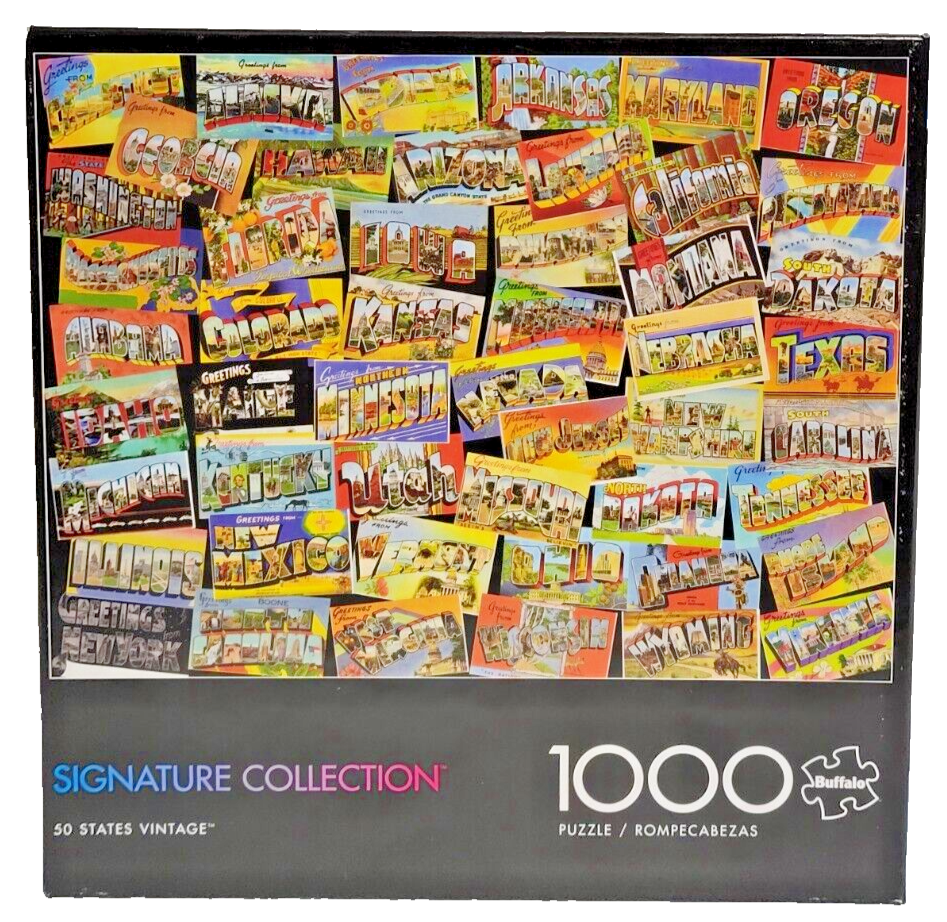 Buffalo Games Signature Collection 50 States Vintage 1000 Jigsaw Puzzle