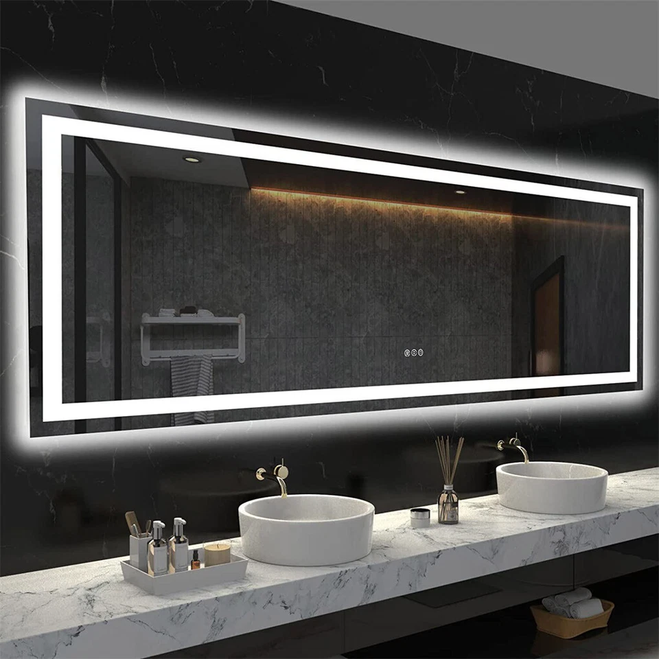 LUVODI Jumbo LED Bathroom Mirror Dual Lights Anti-fog Vanity Mirror Shatterproof - image 2 of 4