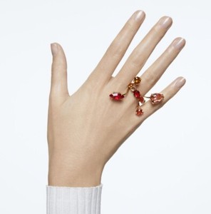 Authentic BNIB SWAROVSKI Gena Ring Multicoloured Gold Plated Size 52 £145.00 & Bag