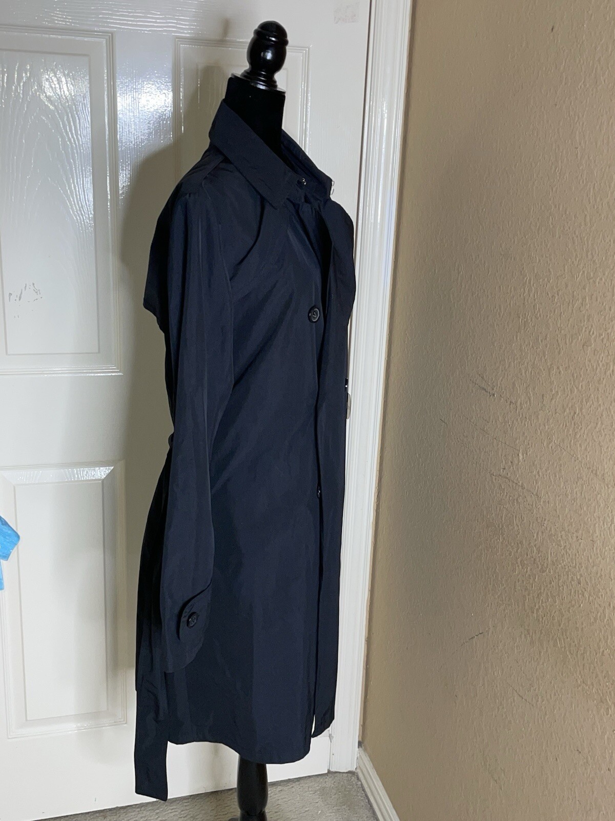 Moncler Women’s Trench Coat Black Size 5 Vintage image 9