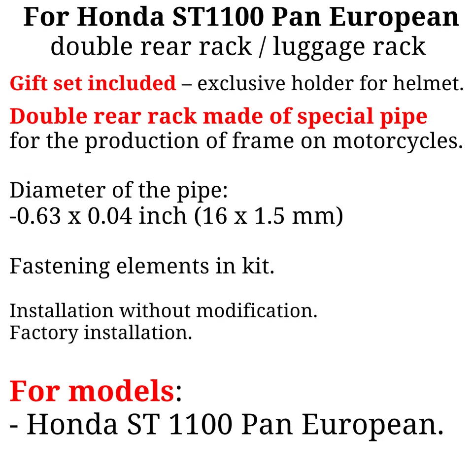 Para Honda ST1100 Portaequipajes Trasero Doble para Maletas Sistema Pan European ST Foto 3 de 4