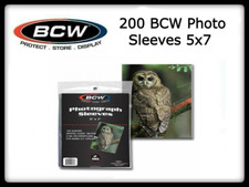 200 BCW 5x7 Photo Sleeves Holder Clear Acid Free 2 Mil No PVC Storage 2 Packs