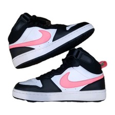 Nike GS Court Borough Mid 2 White/Black/Pink CD7782-005 Size 7Y Youth