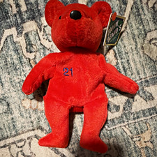 Salvino's Bamm Beanos Sammy Sosa 21 Red Beanbag Plush Bear 1998