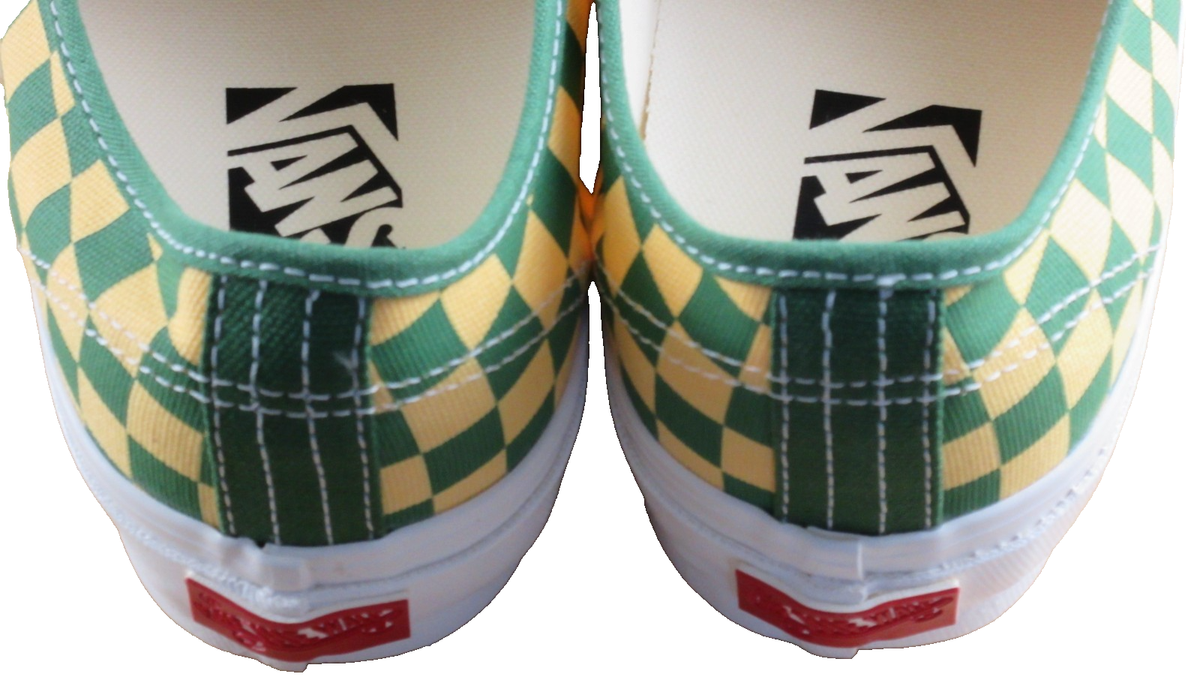 Vans Men's Lx Authentic 44 Checkerboard Fairway Green Yellow shoes