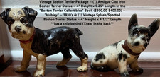 Antique "Hubley" Cast Iron Boston Terrier In BT Book  Boston Terrier Figurine