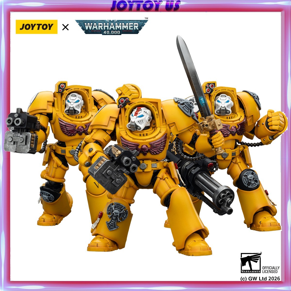 新品未開封 JOYTOY ウォーハンマー 金鎧 全3体セット ホワイトファルコン JOYTOY Warhammer 40K 1/18 Action Figures Imperial Fists Terminator