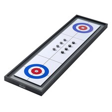 Shuffleboard and Curling 2 in 1 Board Games, 45" Portable Tabletop Set, Two Sid