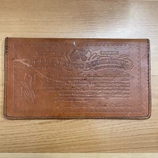 Vintage Wells Fargo & Co Stock Certificate Checkbook Wallet Tooled Leather