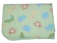 Circo Target Green Fleece Teddy Bear Giraffe Elephant Hippo Gator Baby Blanket