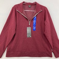 New Eddie Bauer Large Women's Burgundy Camp Fleece Quarter Zip Pullover