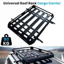 Universal Car Roof Rack Basket Tray Luggage Cargo Carrier Aluminium Black 127cm