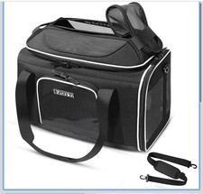 Top-Expandable Pet Carrier 18x11x11 Small Cats Dogs With Locking Safety Zipper 