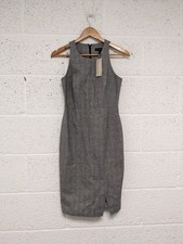 Banana Republic Petite Pencil Sheath Dress Grey Check Size 4 / UK 8 - New