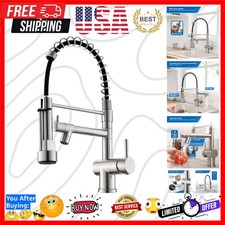 Commercial Kitchen Faucet, Kitchen Faucet with Pull Down Sprayer, Single Hand...