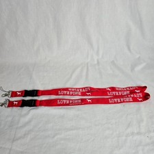 Love Pink Lanyards Detachable Keychain Badge ID Phone Holder Strap SET OF 2