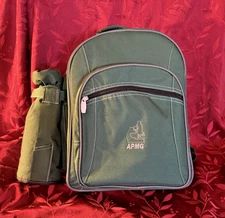 Picnic Time Fully Equipped Hunter Green Insulated Backpack Service for 4 