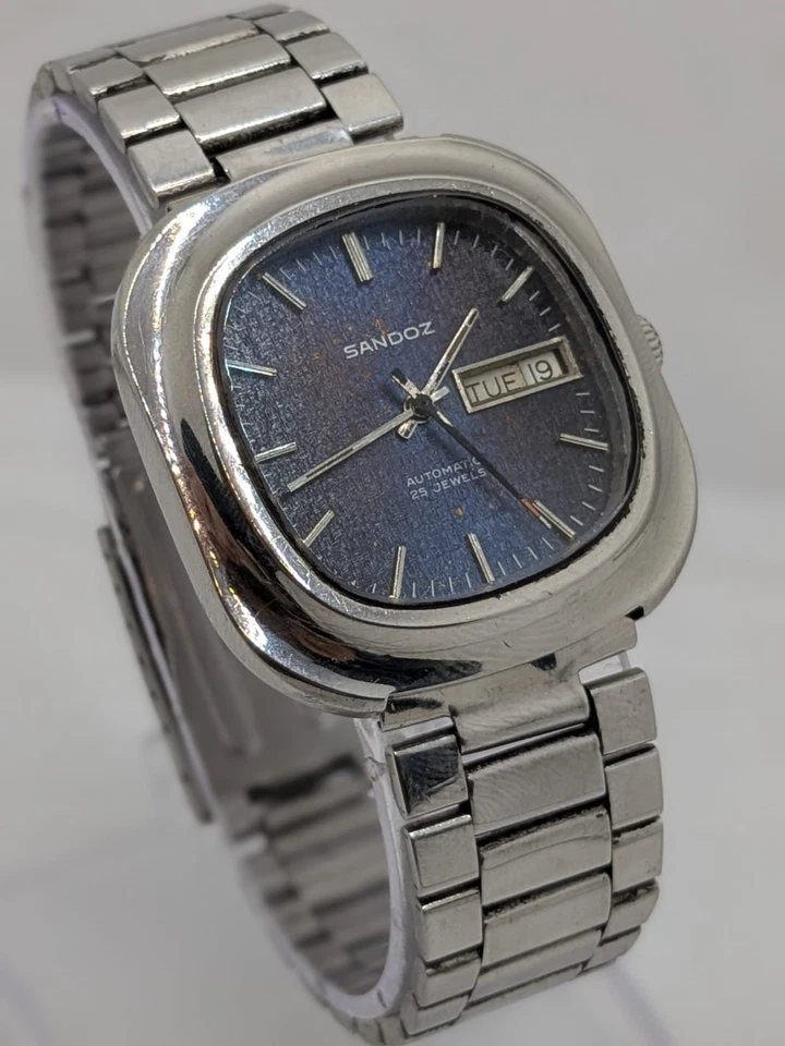 Raro Reloj SANDOZ Automático 25 Joyas Día/Fecha 10-2878-0001 Hombre Foto 3 de 4