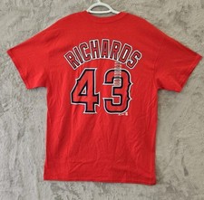 Majestic Athletic Men's Anaheim Angels Garrett Richards Short-Sleeve Red Large