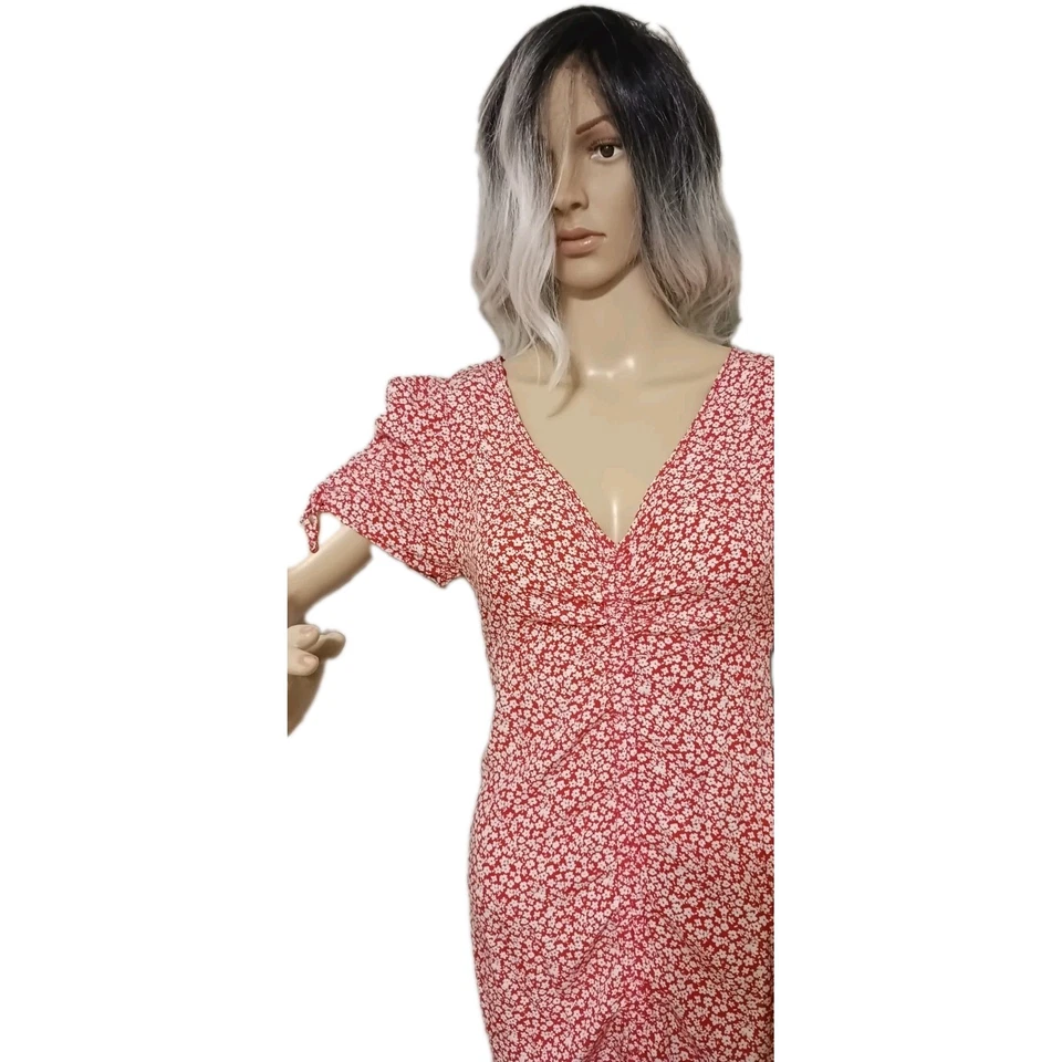 Vestido acanalado cola de pez rojo vintage Foto 2 de 4