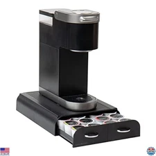Mind Reader Black Single Serve Coffee Pod Organizer, 2 Drawers, 24 Capacity
