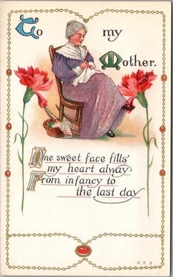 c1910s MOTHER'S DAY Embossed Postcard ''One Sweet Face Fills My Heart--'' / UNUSED