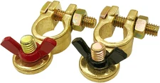 Brass Battery Terminal Connector Clamps, Top Post Battery Terminals Clamp Set fo