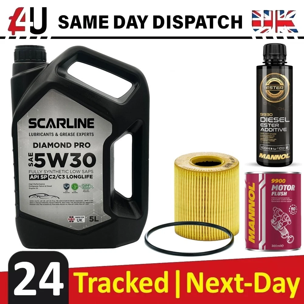 5W-30 5L ENGINE OIL & FILTER FOR LAND ROVER DEFENDER RANGE FLUSH ADDITIVE