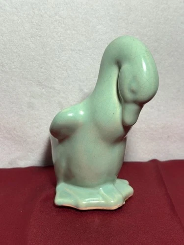 Vintage MCM Goose Duck Planter Glazed Turquoise Ceramic Possibly Shawnee Pottery