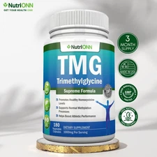Trimethylglycine TMG Supplement - 1000mg - Supports Normal Homocysteine Levels
