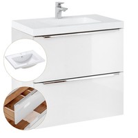 Waschtischunterschrank Keramik-Waschbecken Hochglanz Weiß Badezimmer GäSte Wc