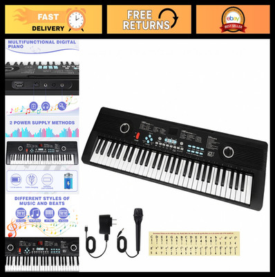 61-Key Portable Digital Piano with Dual Speakers, External Mic & Teaching Conten