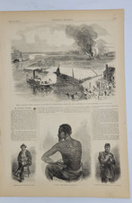 Harriet Tubman's famous raid / ex-slave's scarred back  vintage print 1863