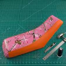 Suzuki Lt230 Quad Sport Seat Cover 1985 To 1988 Orange Camo Vinyl Seat Cover