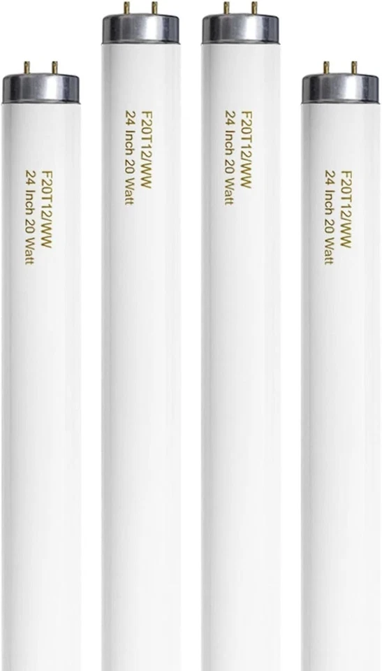 20W 24 Inch T12 Soft White Fluorescent Bulb - 4 Pack G13 Energy Efficient - Image 3 of 4
