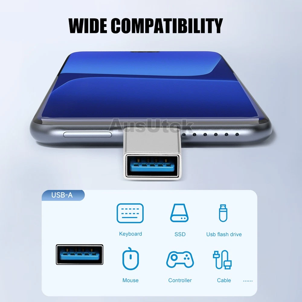 USB-C OTG Data Adapter USB 3.2 Type C Male to USB 3.2 A Female Cable Converter