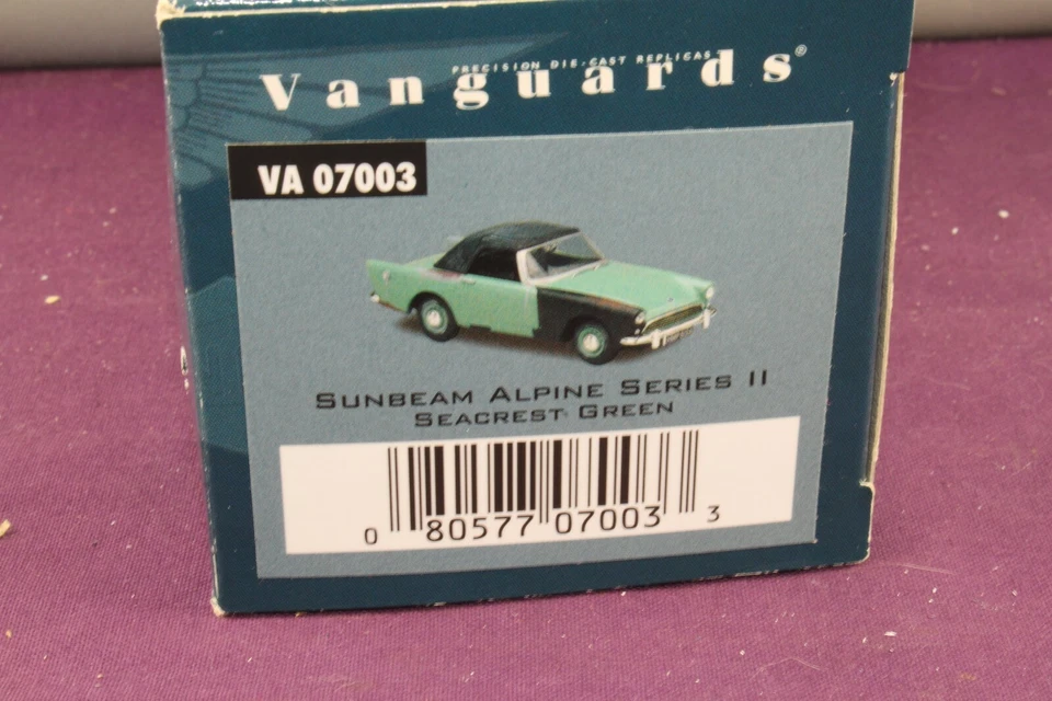 Vanguards 1:43 VA07003 Sunbeam Alpine Series II Seacrest Green Hidden Treasures - Image 2 of 4