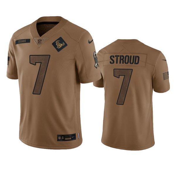 C.J. Stroud Men's Texans Brown 2023 Salute To Service - All Stitched