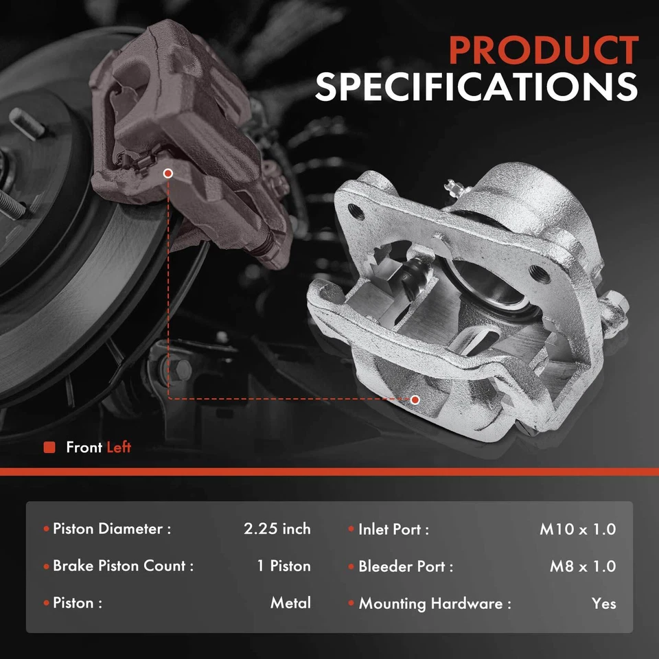 Pinza de freno con soporte para Suzuki Grand Vitara 99-05 Sidekick XL-7 delantera izquierda Foto 2 de 4