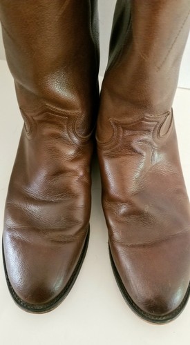 Justin Western Riding Boots Men's SZ 9D Brown Leather 10" 3714 - Picture 5 of 9